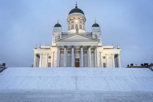 Cathedral in Helsinki, Finland Helsinki Cathedral at twilight in winter